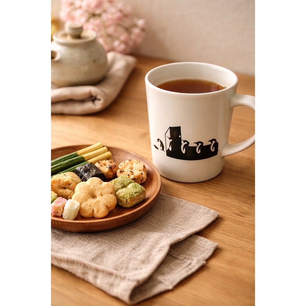 Vintage Japan Penguin Whale‎ Mug Minimalist Black White Animal Whale Hot Tea Cup